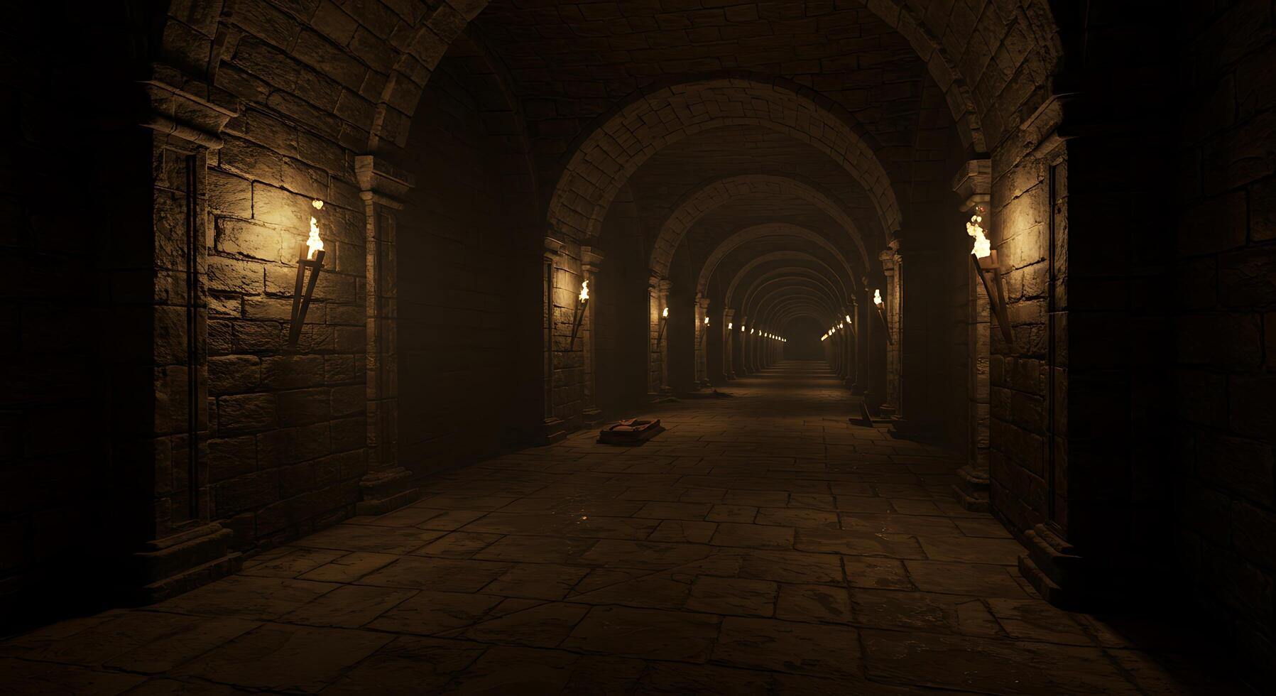 A dark tunnel with a light at the end photo