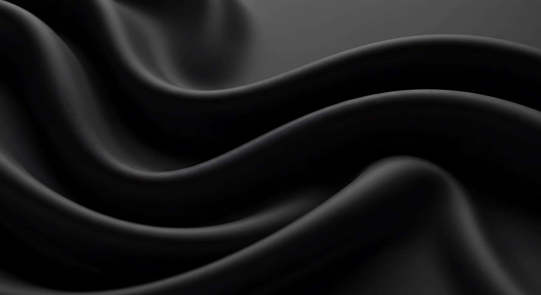 Black fabric background with wavy lines photo