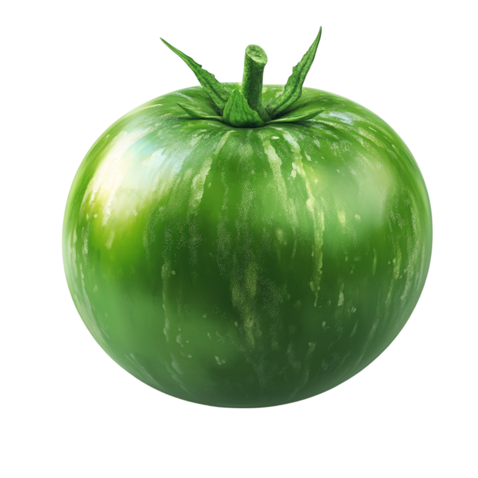 Real Green Tomato Unripe Fruit Vegetable png