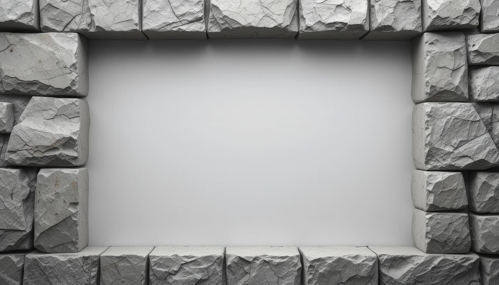 Grey Stone Frame Enclosing Blank Space photo
