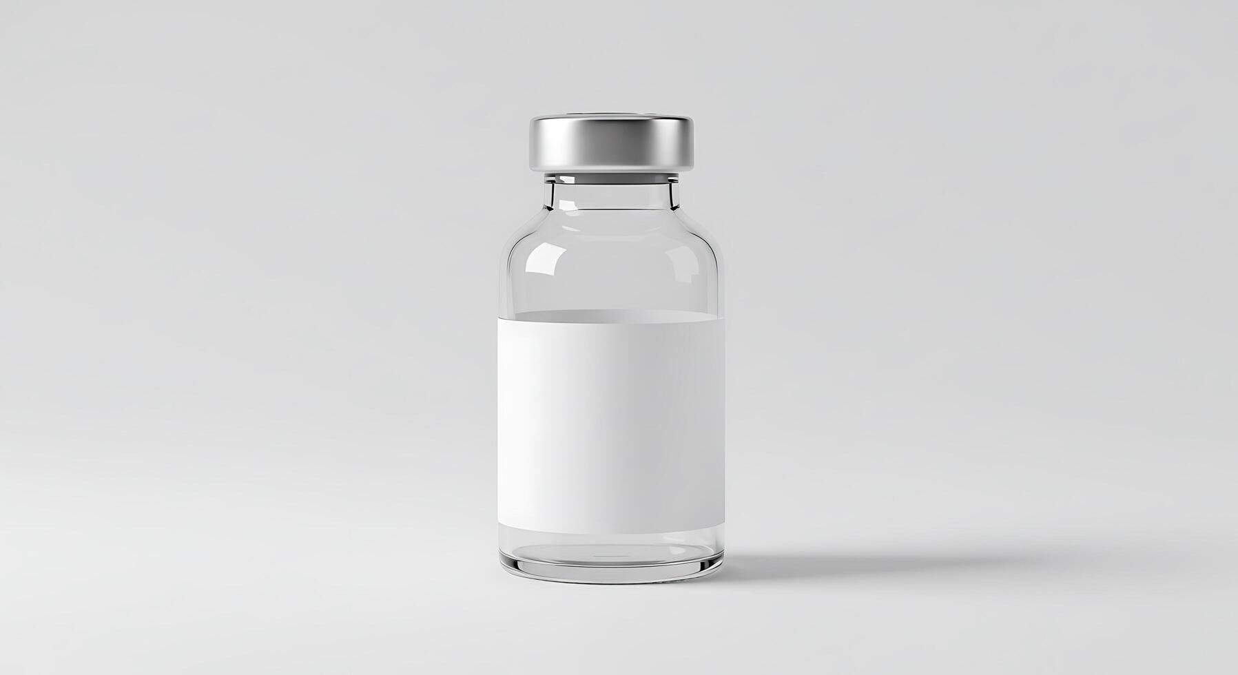 A white empty bottle with a silver lid photo
