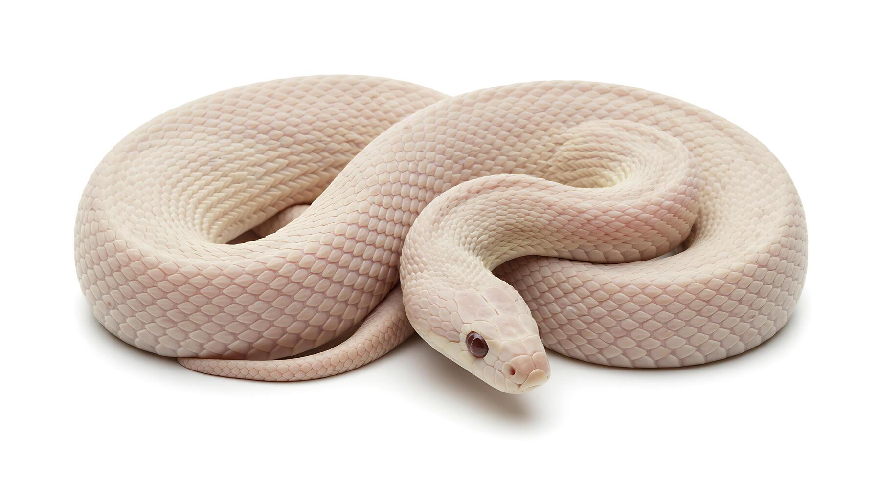 A white snake is on a white background photo