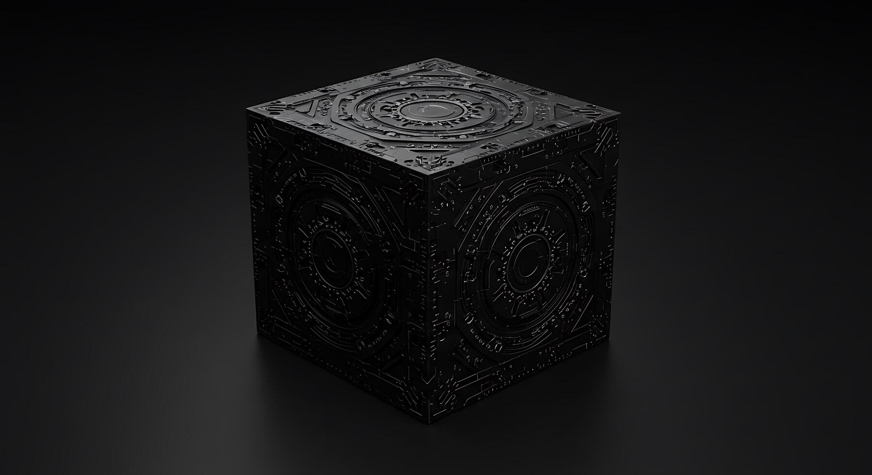 A black box with intricate designs on it photo
