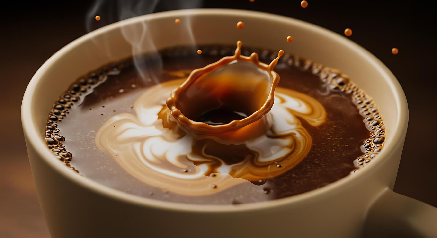 A coffee cup with a liquid coming out of it photo
