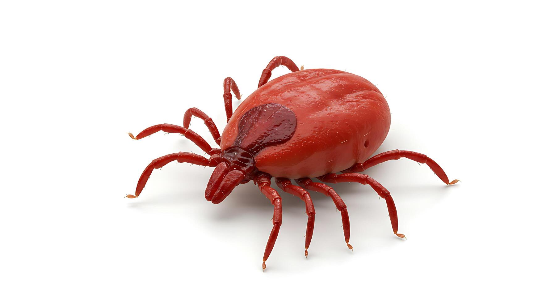 A red tick on a white background photo