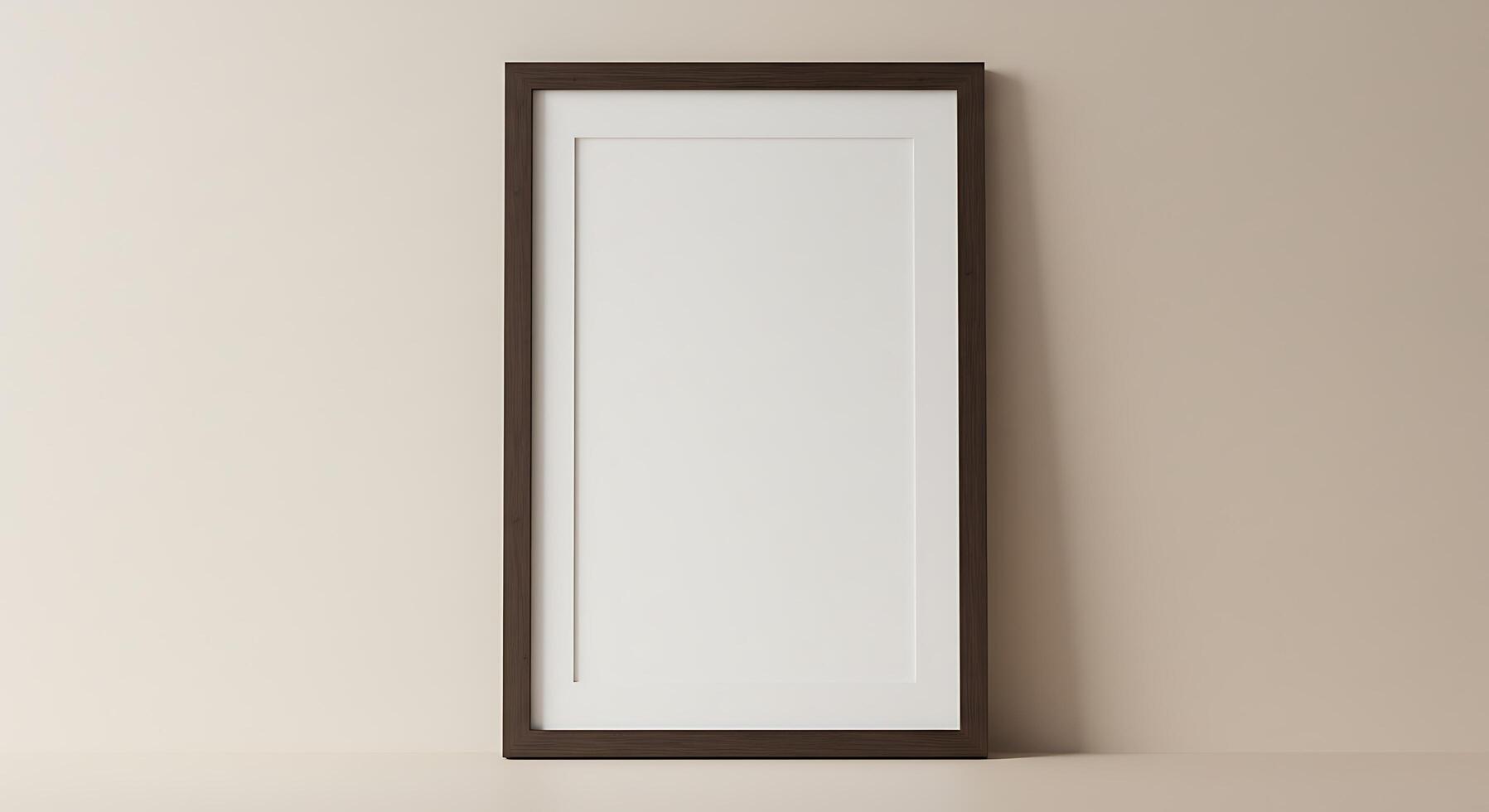 A blank white frame on a wall photo