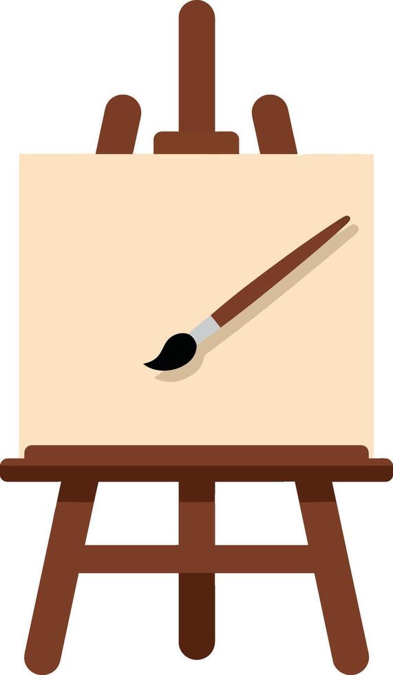 Painting easel with blank canvas and paintbrush illustration for art and creativity design vector