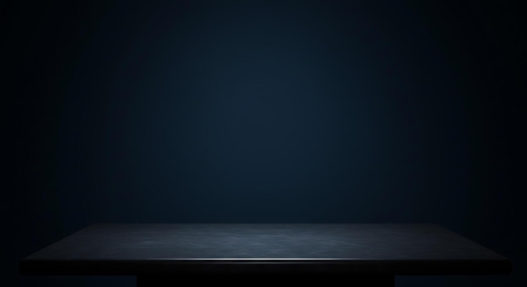 An empty table in a dark room photo