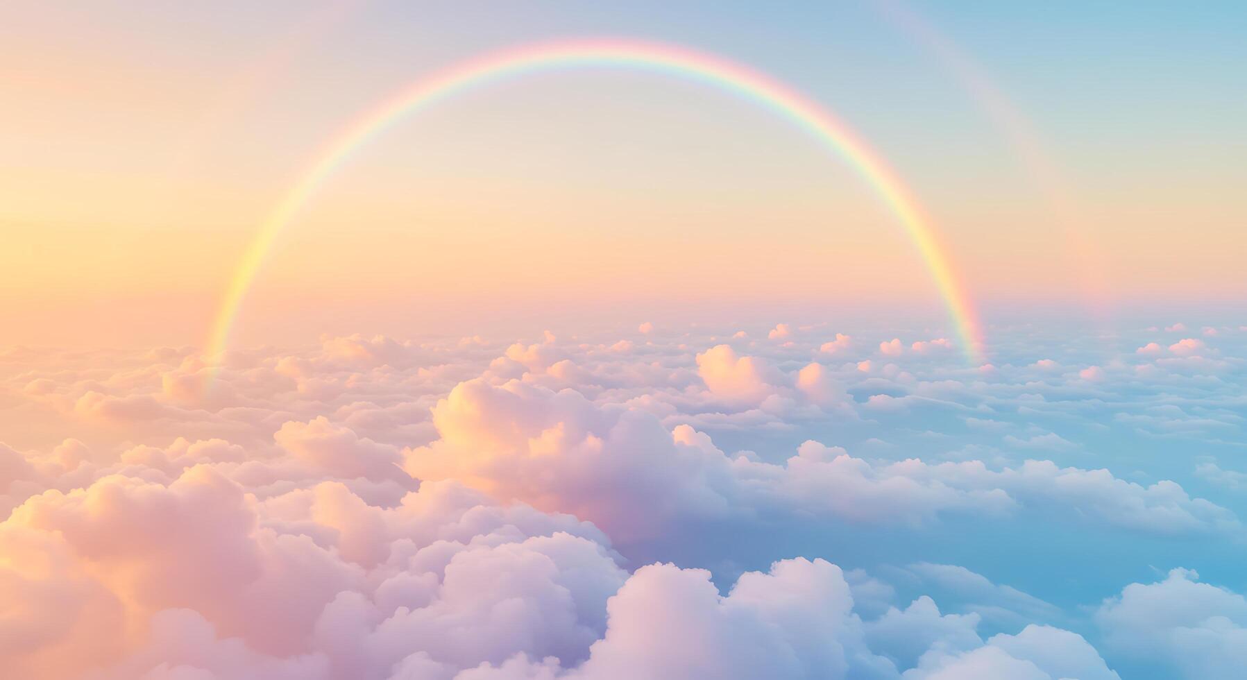 Rainbow over the clouds photo