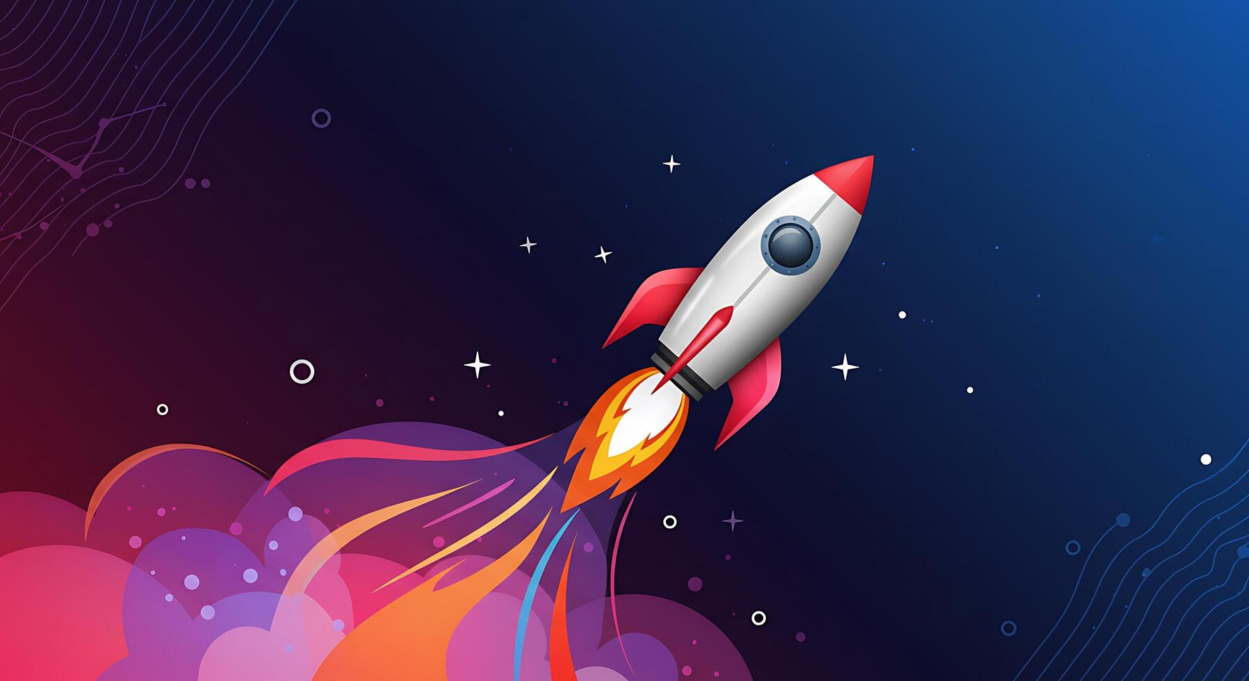 A rocket is flying through the air photo