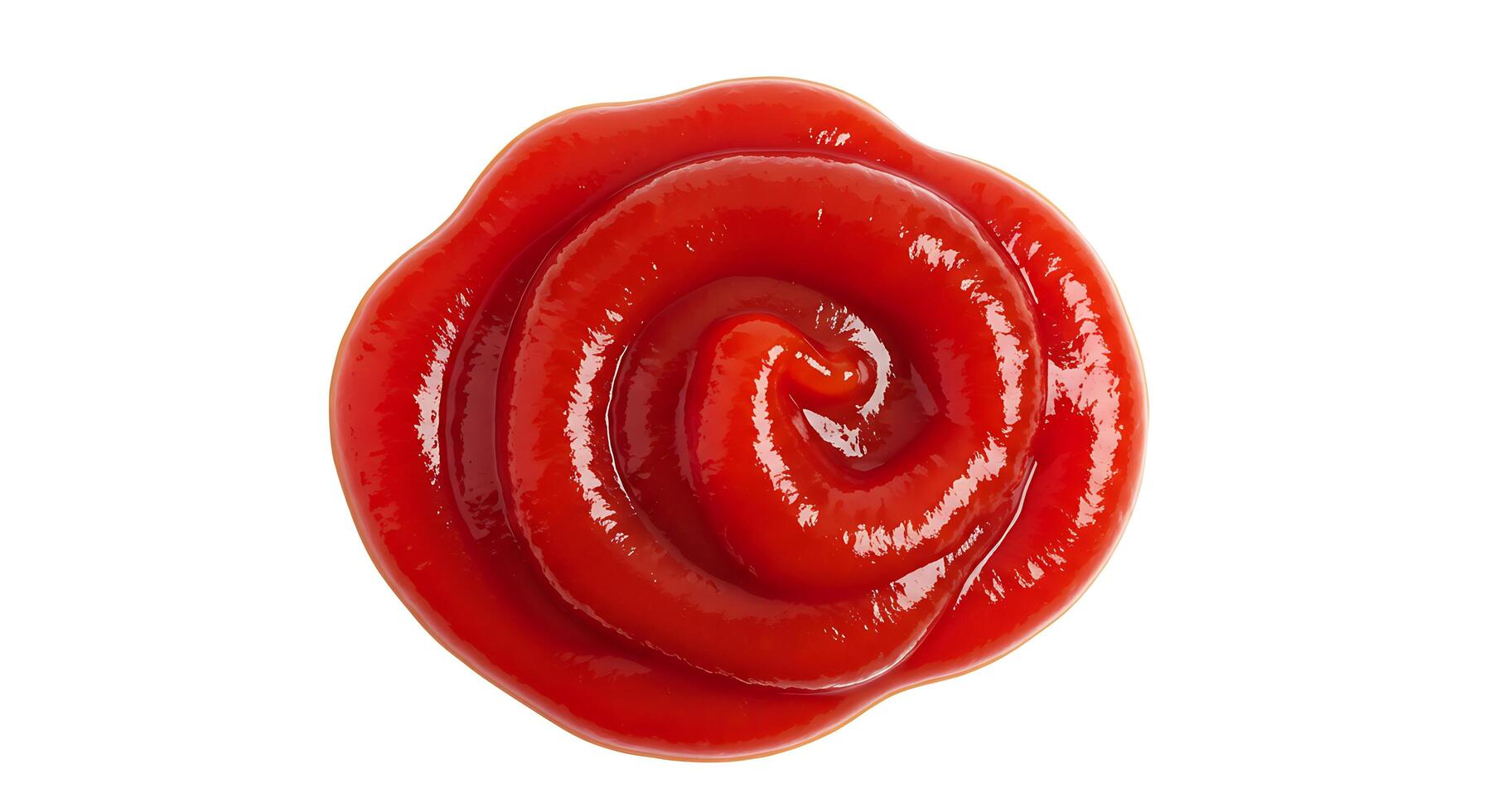 A red sauce on a white background photo