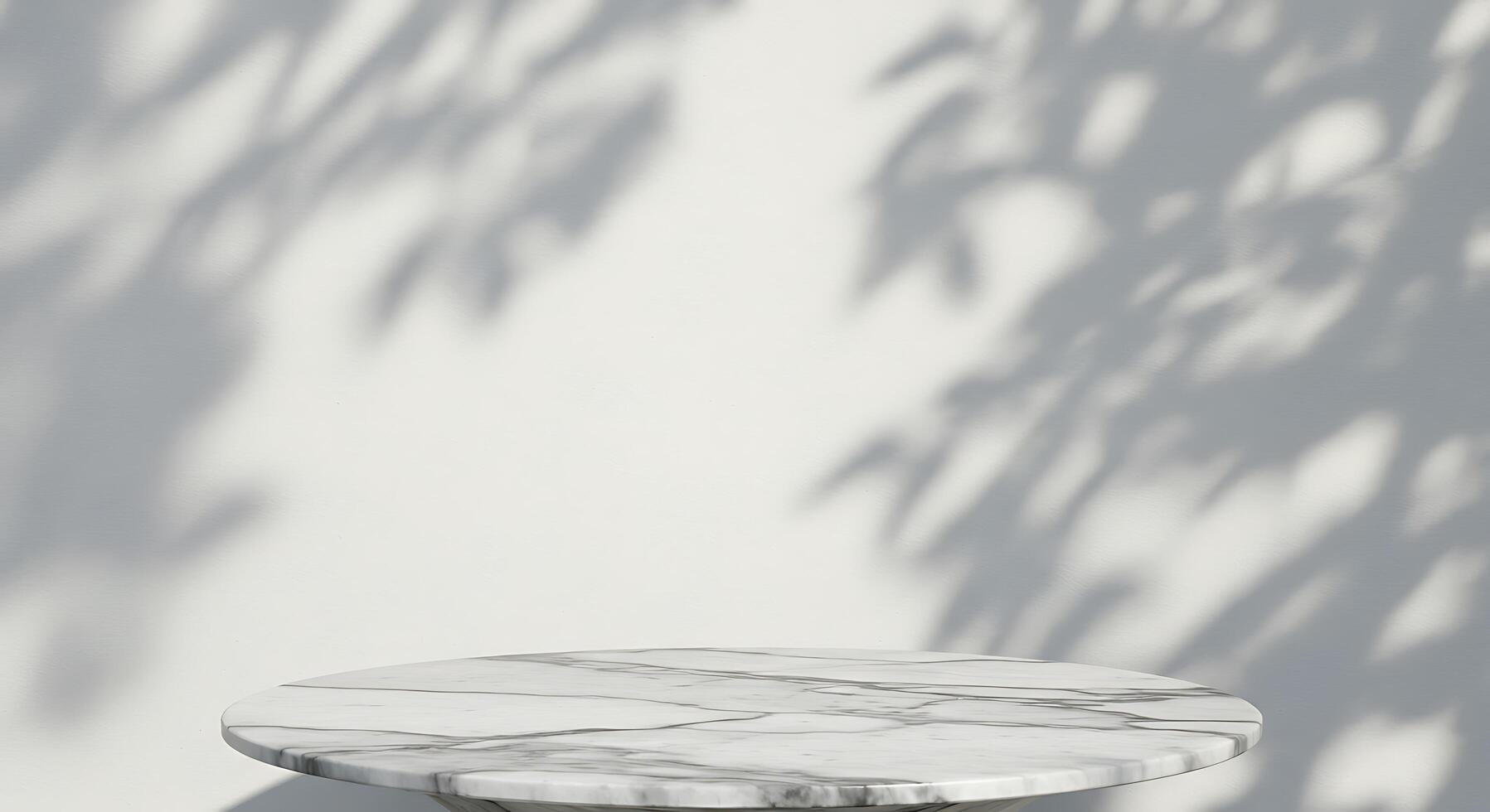 A marble table with a shadow on it photo