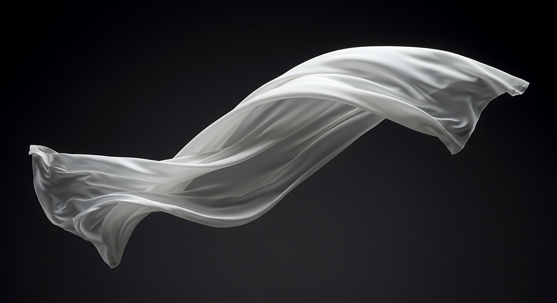 White silk flowing in the wind photo