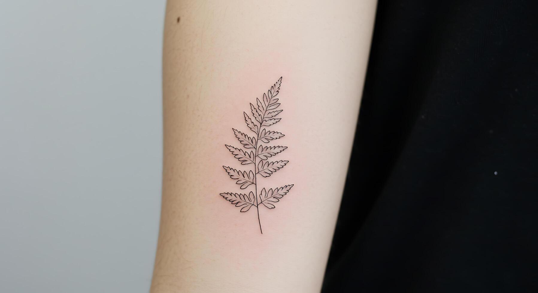 A tattoo of a fern on the arm photo