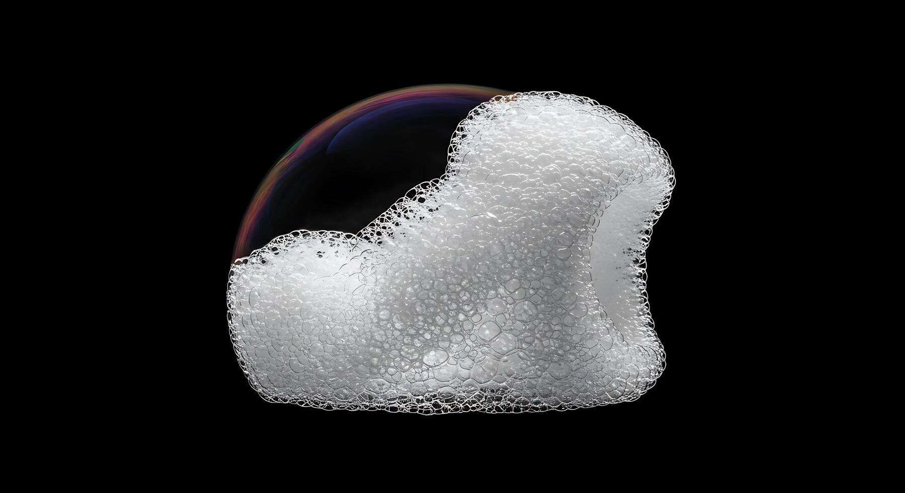 A soap bubble on a black background photo
