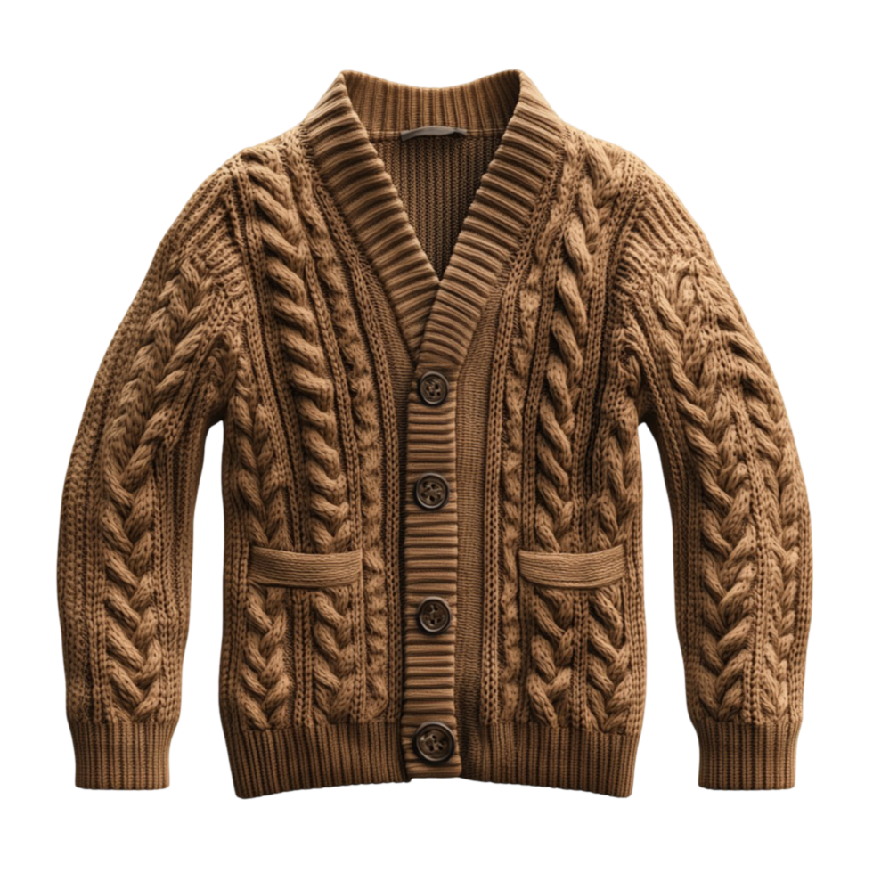 Comfortable Brown Fleece Jacket with a Zipper Warm and Casual png