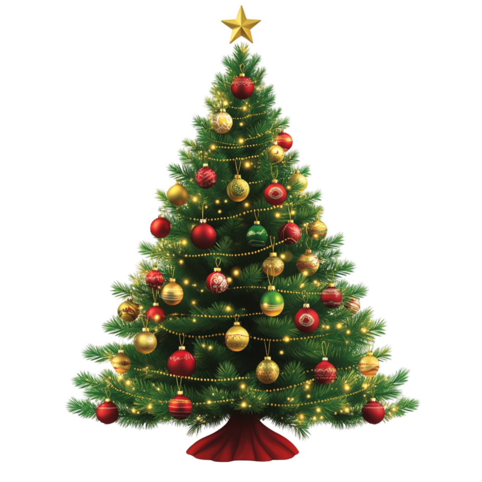 Classic Green Christmas Tree Shape Symbol of the Holiday Season png