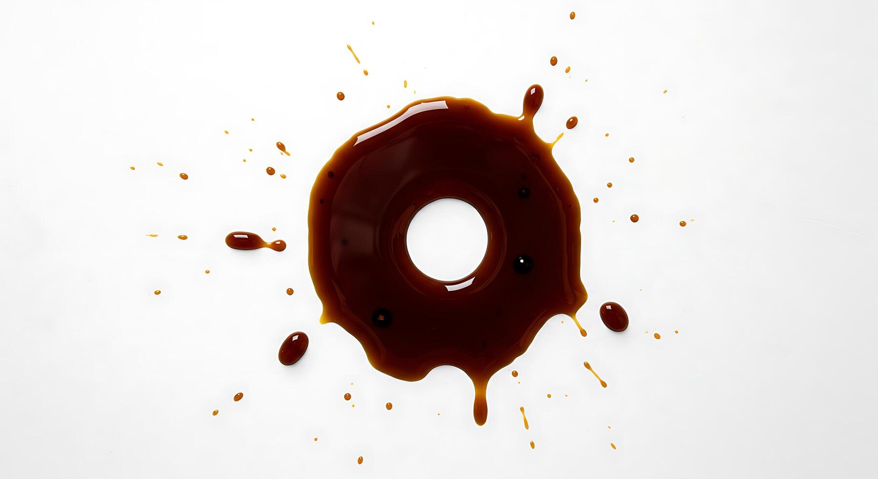 A donut with chocolate sauce on it photo
