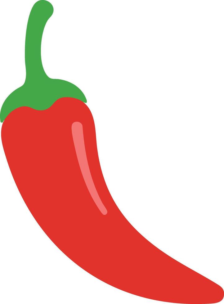 Red chili pepper with green stem illustration for spicy food and seasoning designs vector