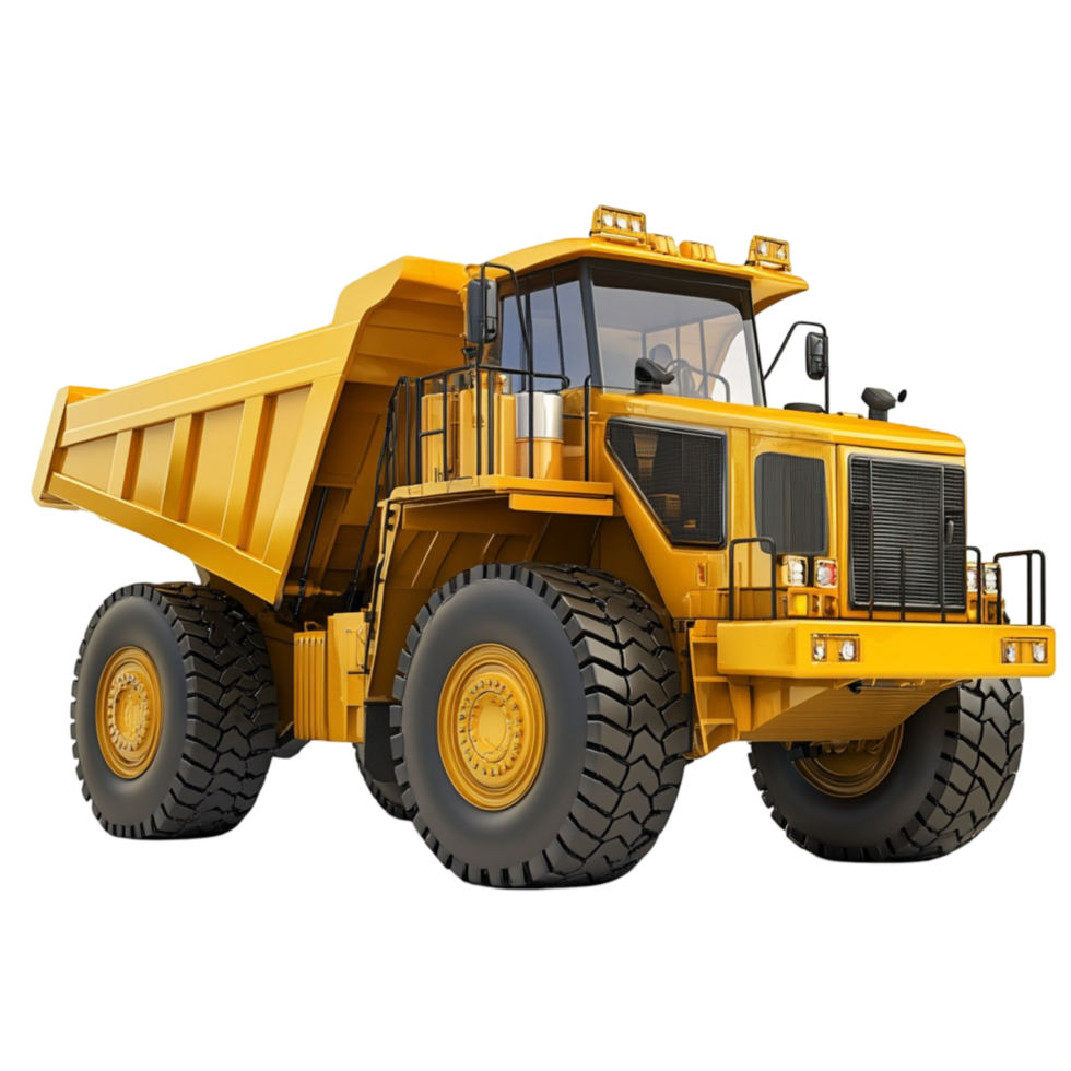 Large Yellow Excavator Truck for Construction and Mining Projects png