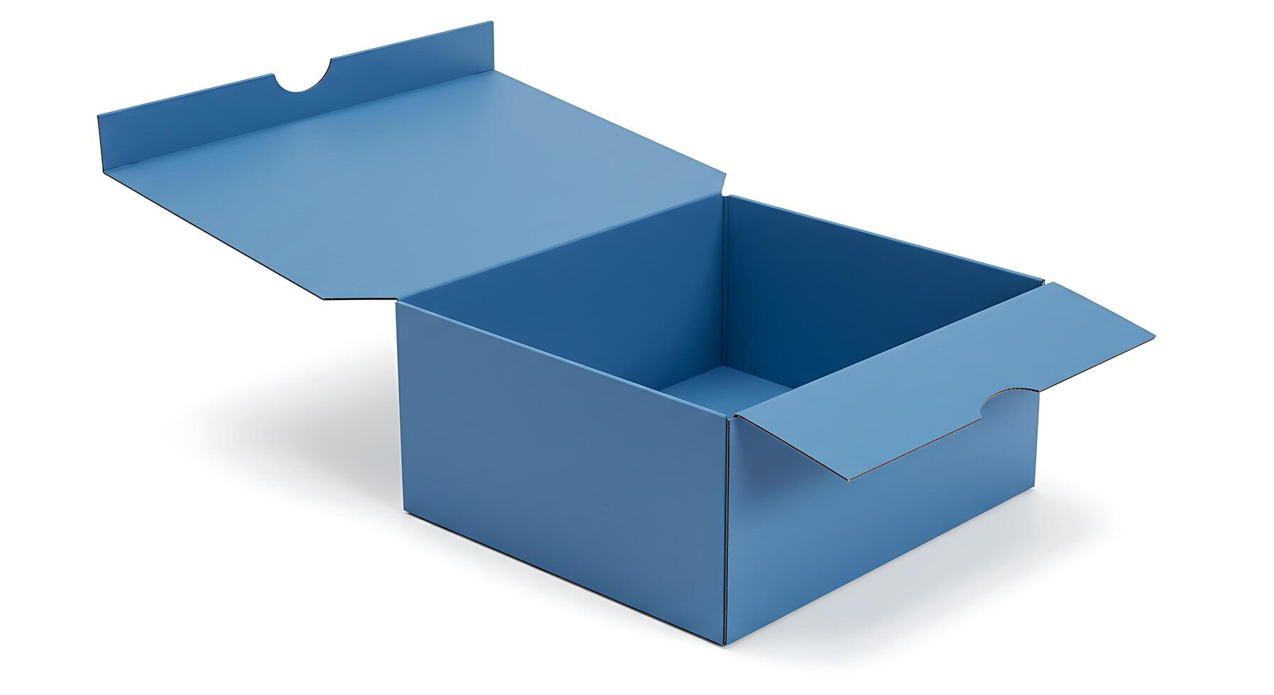 A blue open box with a lid photo