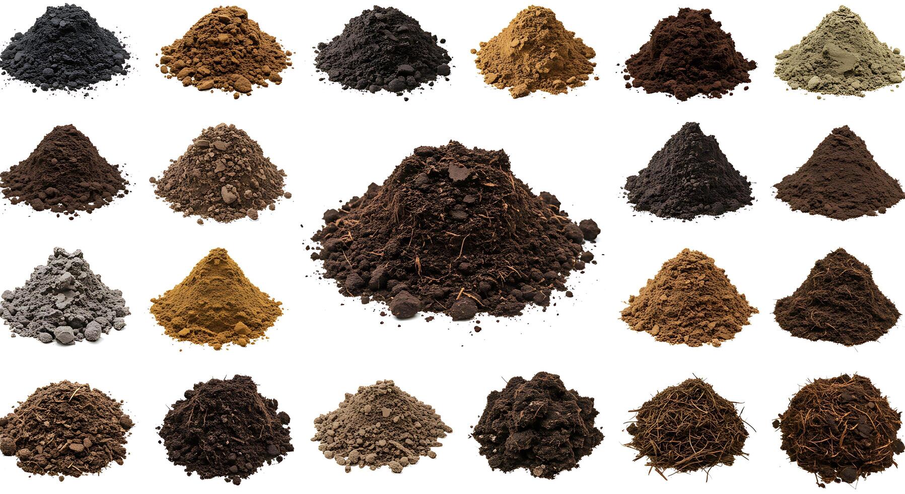 A variety of soil types and colors photo