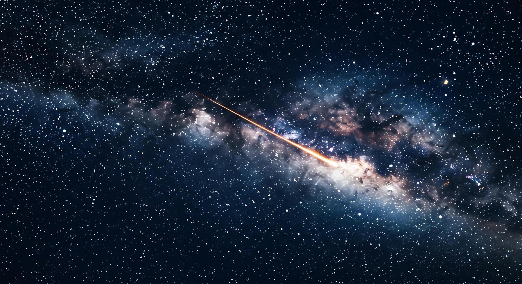 A comet is seen in the night sky photo