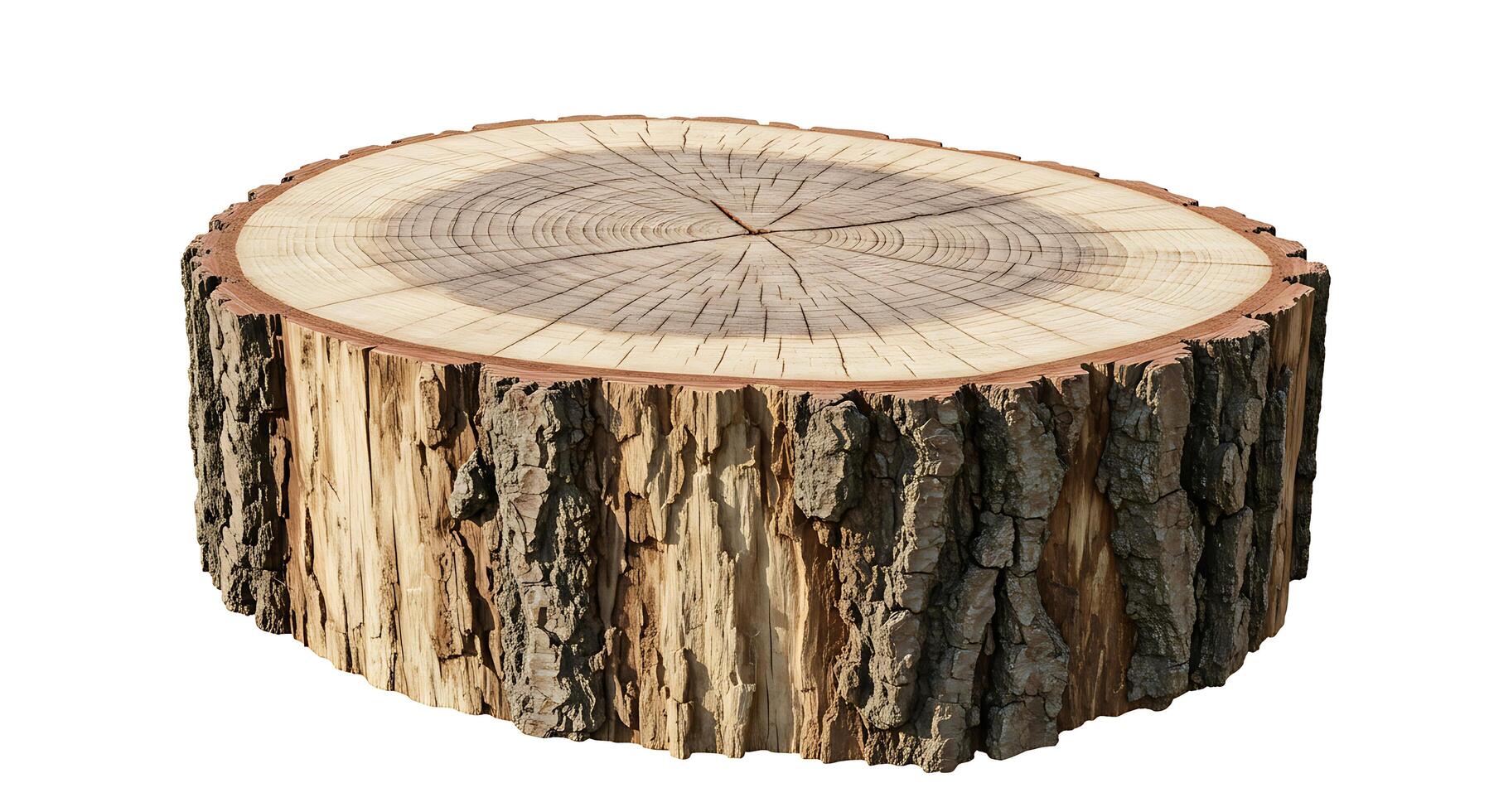A tree stump with a cross section of the wood photo