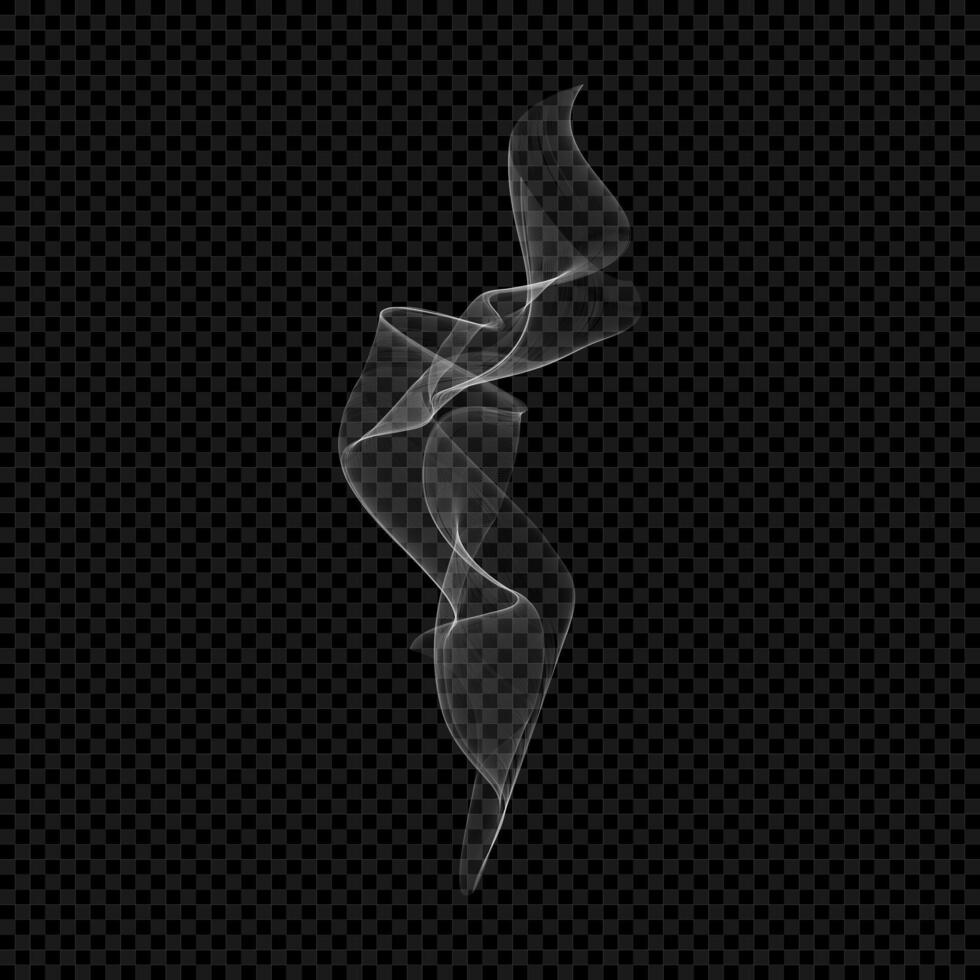 Smoke . White isolated cigarette vapor. Steam transparent effect. Vapour on black background. eps illustration vector
