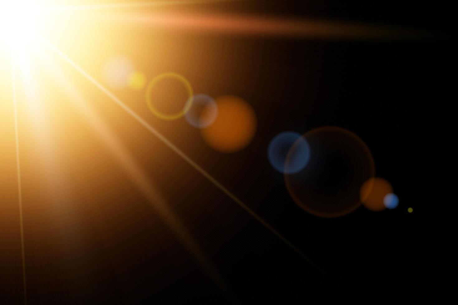 Bright sun flare with radiant rays and glowing sunlight effect. Golden shine beam. Perfect for summer, nature or weather themes. illustration. vector