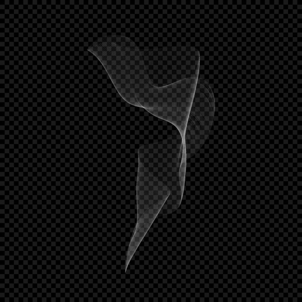 Smoke . White isolated cigarette vapor. Steam transparent effect. eps illustration on black background vector