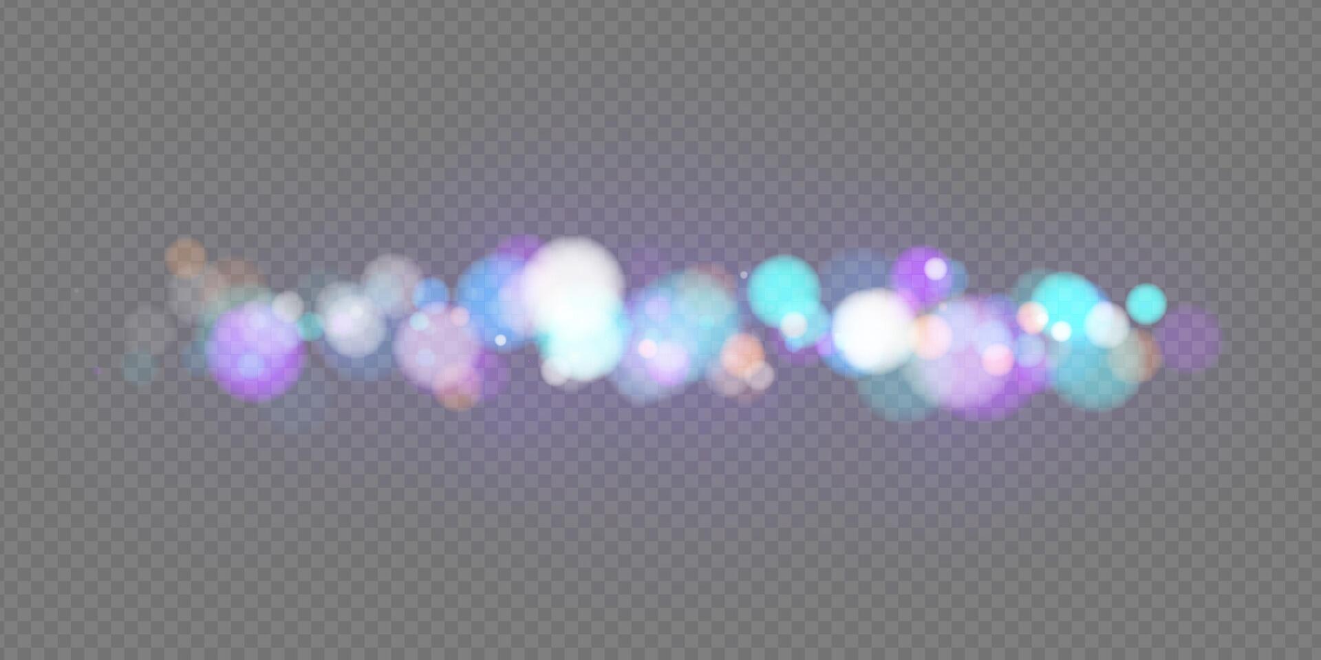Dynamic urban night bokeh lights neon glow vibrant colors mix scene. Sparkling pattern, reflecting water and city traffic. Modern funky vibe for celebrations and tech themed event banner. vector