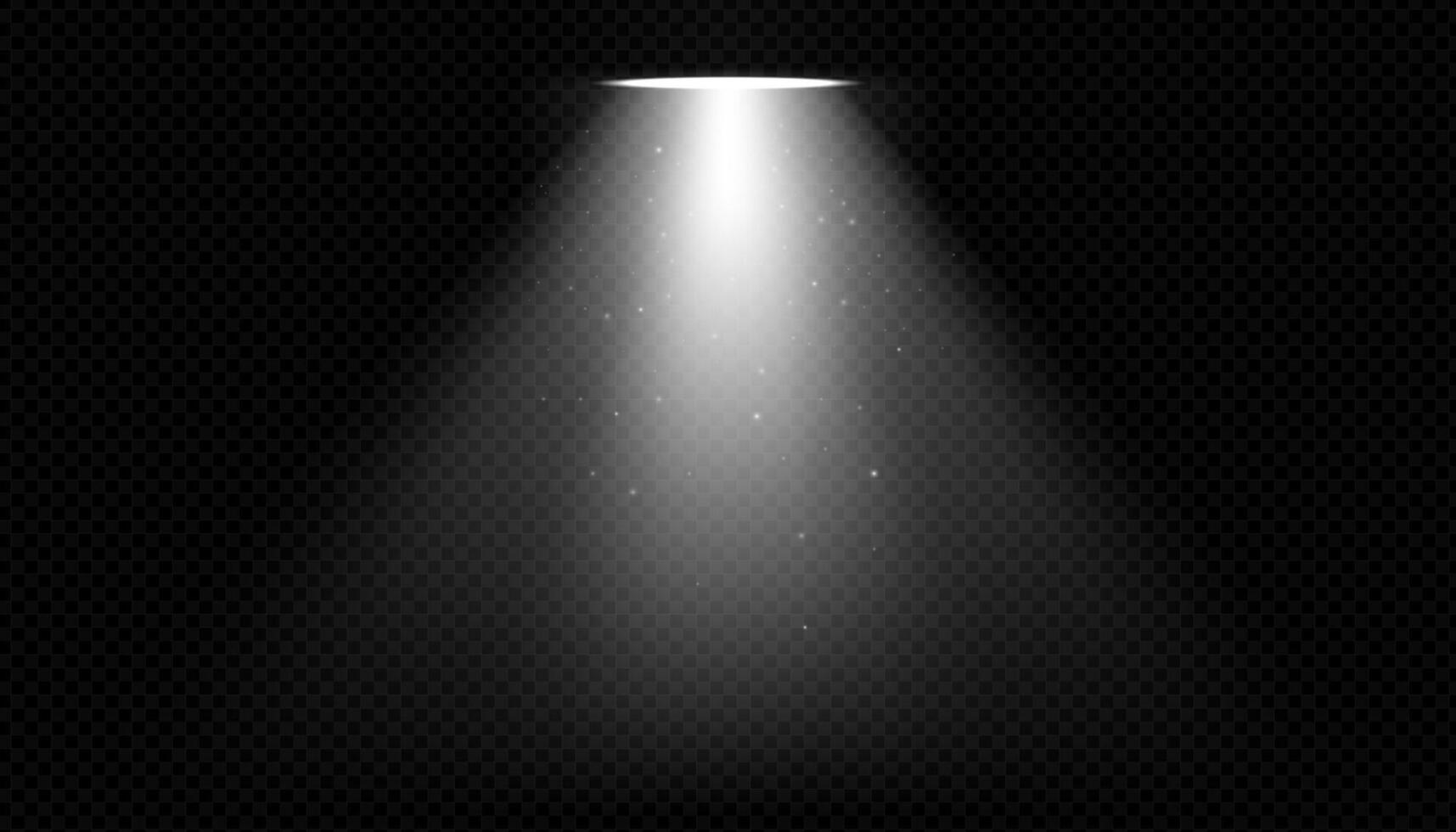 Bright stage spotlight beam on dark background. light ray with transparent glow and projector effect. Ideal for concert scenes, theater shows or party event designs. vector