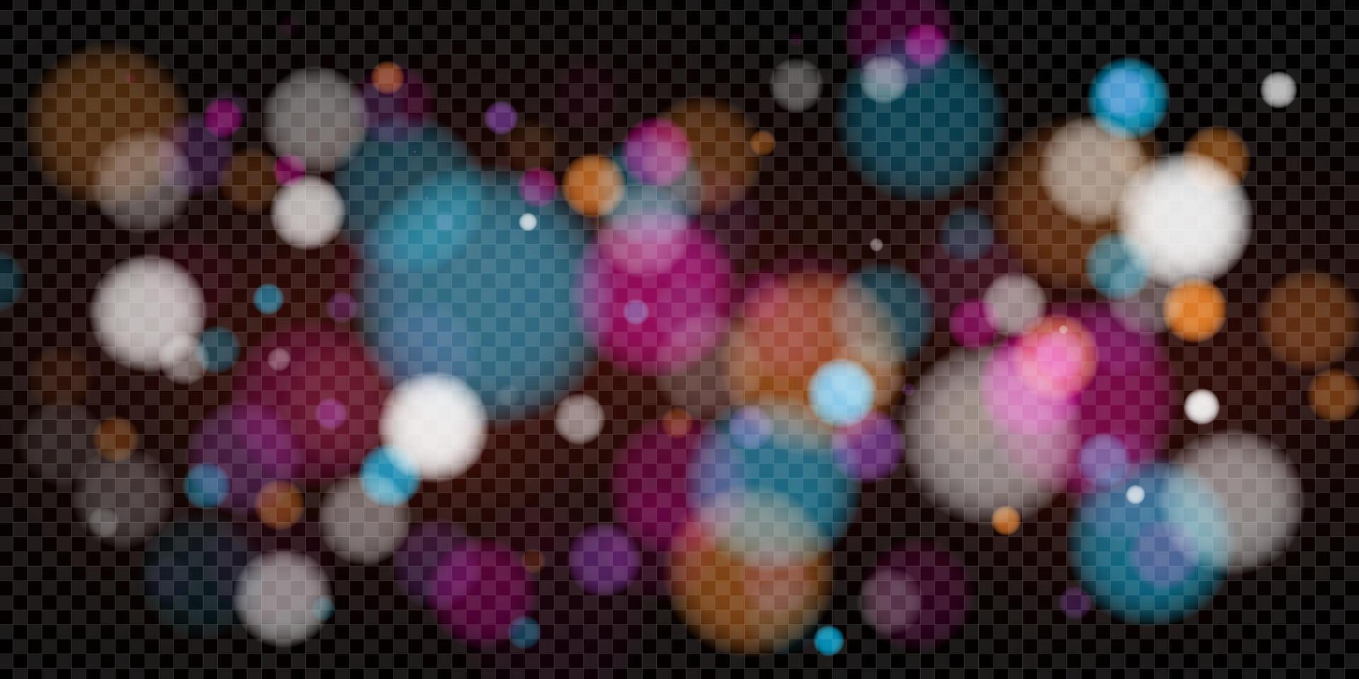Dynamic city night vibrant bokeh neon lights abstract blur scene. Glowing stars, traffic and water reflections. Energy and luxury design. Modern celebrations, tech themes stylish wallpaper. vector