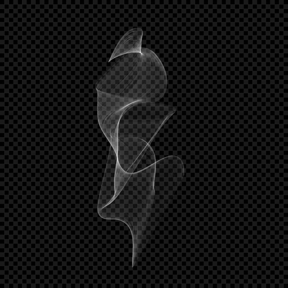 Smoke . White isolated cigarette vapor. Steam transparent effect. fume eps illustration on black background vector
