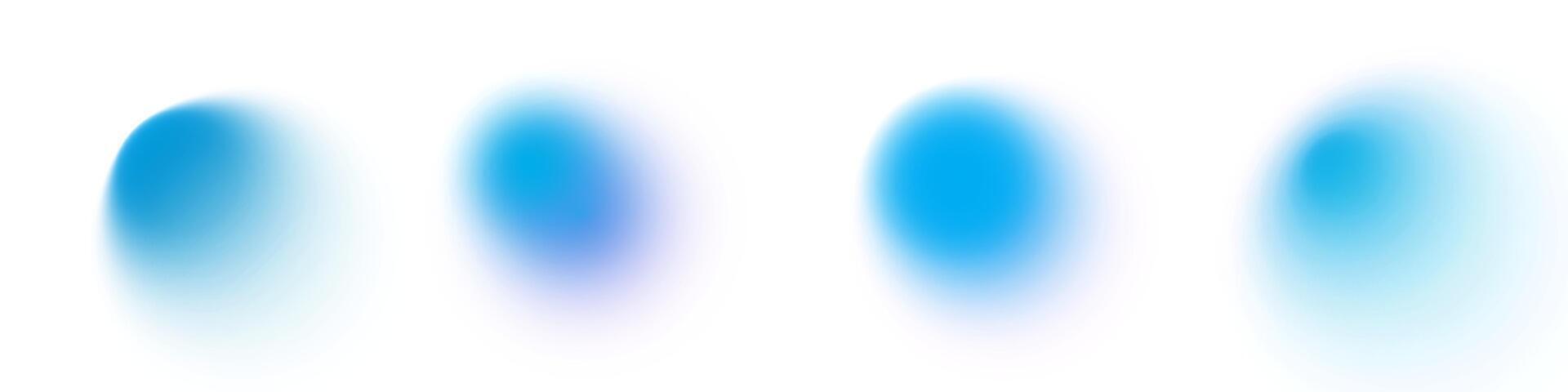 Gradient abstract shapes with soft blur and fluid motion. Vibrant blue hues. Holographic iridescent Y2K style with organic blobs and wave patterns. Modern futuristic banner design. vector