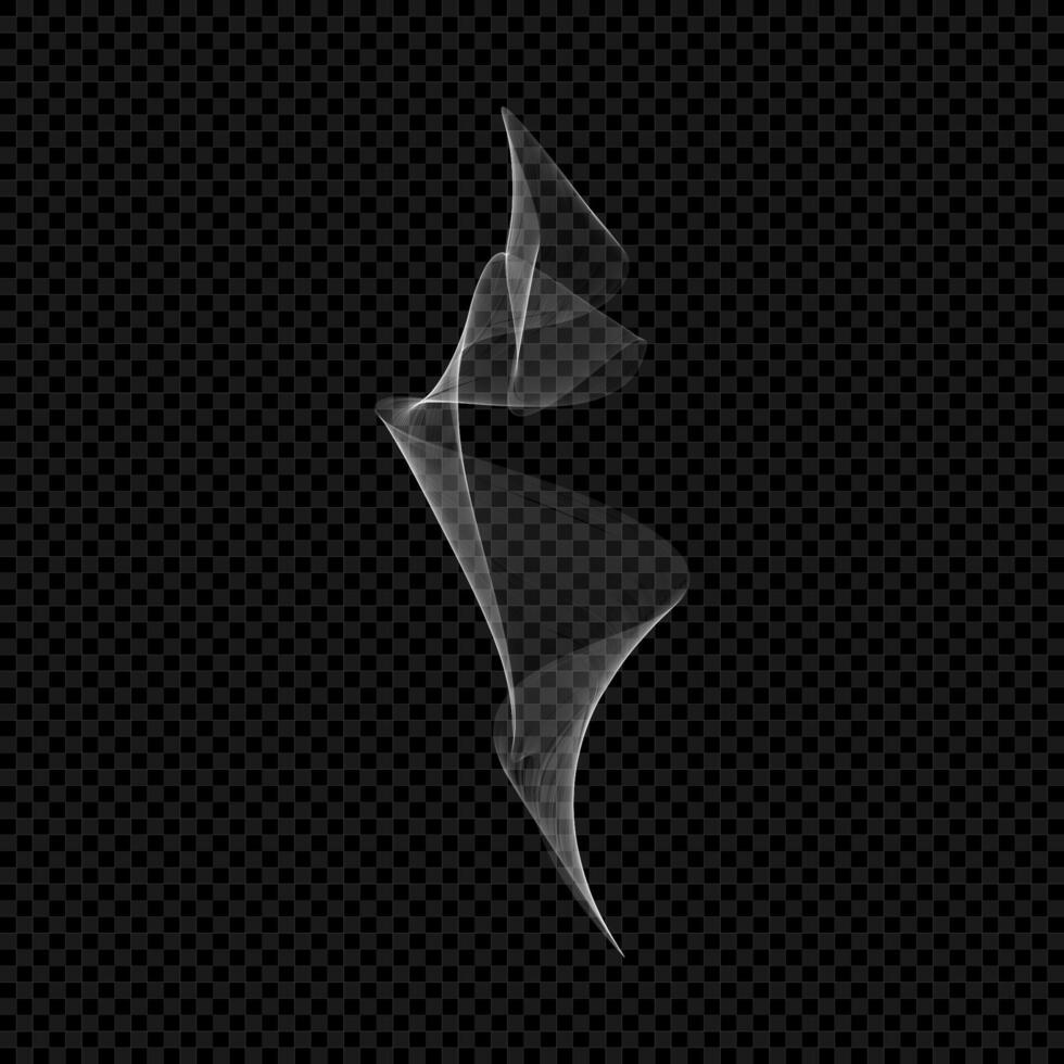 Smoke . White isolated cigarette vapor. Steam transparent effect. Vapour on black background. winding fume eps illustration vector