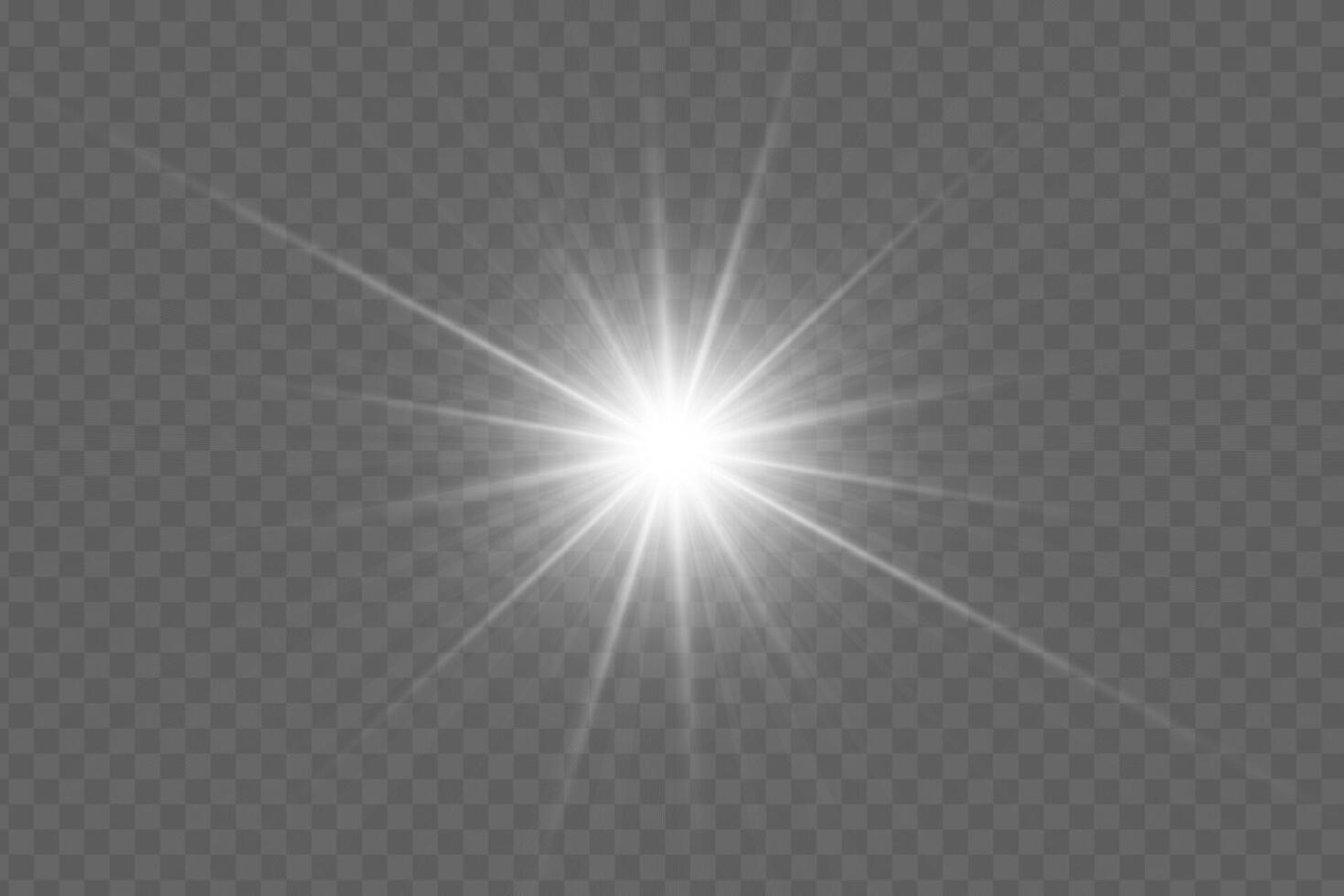 Bright light burst effect with radial glow. Abstract sunbeam with spark, shine and bokeh. Glowing glare. illustration for vibrant sunny designs. vector