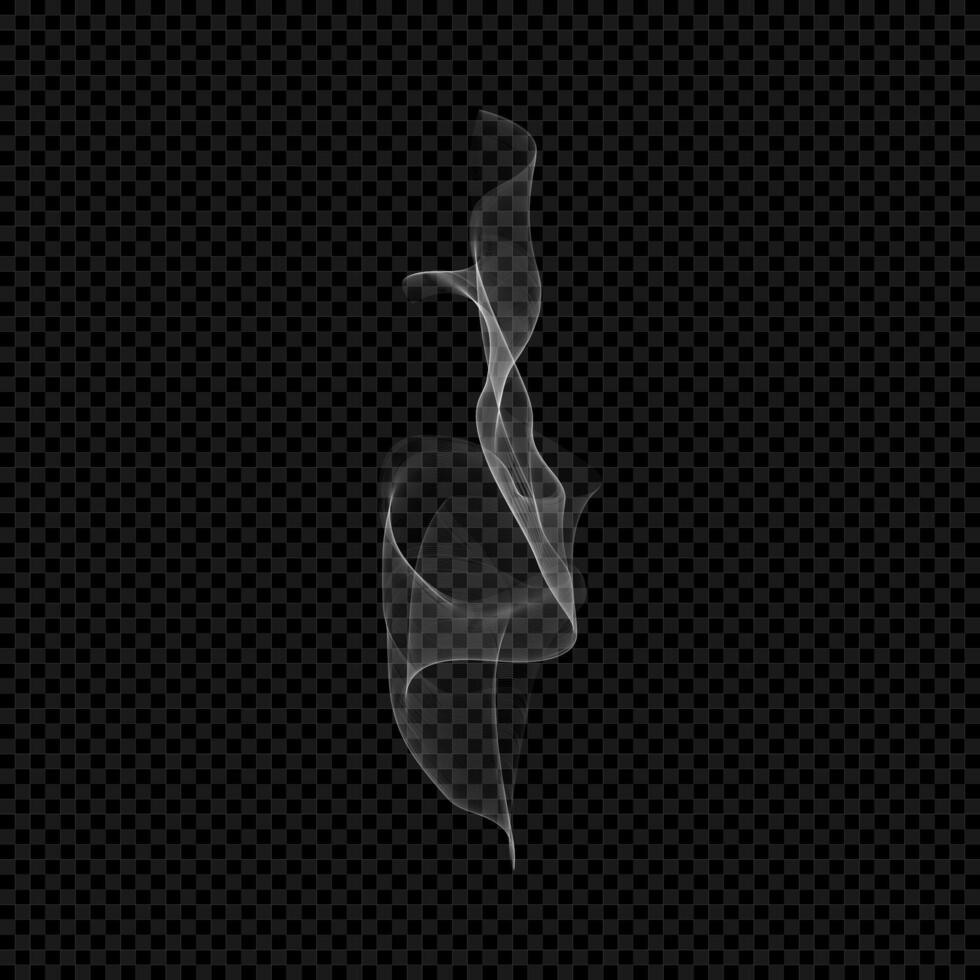 Smoke . White isolated cigarette vapor. Steam transparent effect. Vapour on black background. eps fume illustration vector