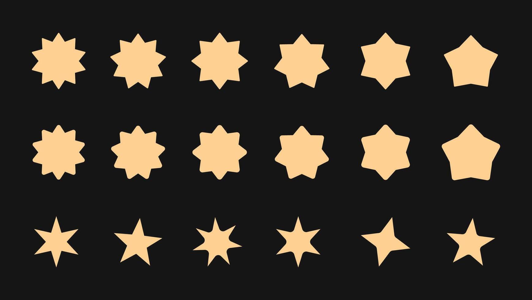 Set of Different Shapes of Stars - Stars Design Icons vector