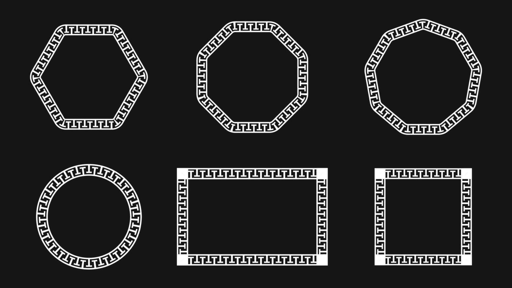 Set of Greek Pattern Design Shapes - Greek Pattern vector