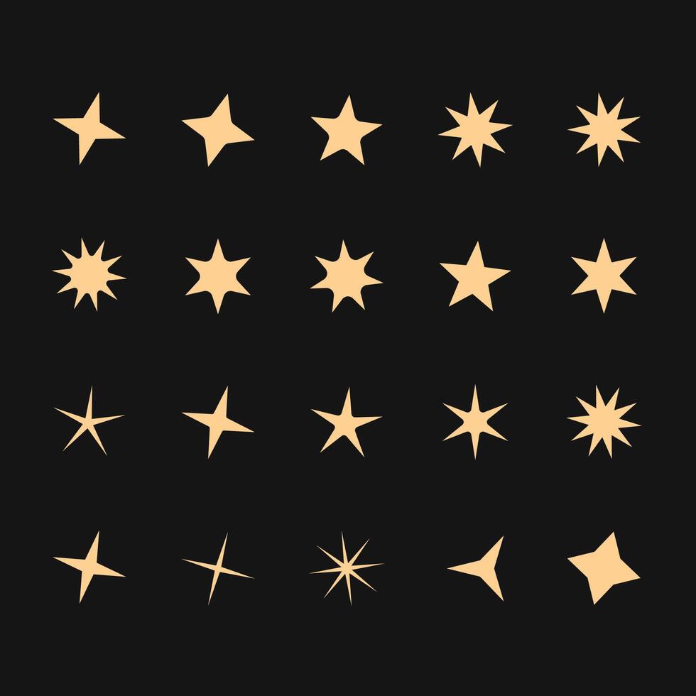 Set of Different Shapes of Stars - Stars Design vector