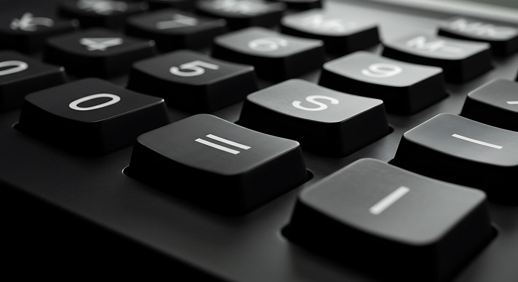 A close up of a black calculator with numbers on it photo