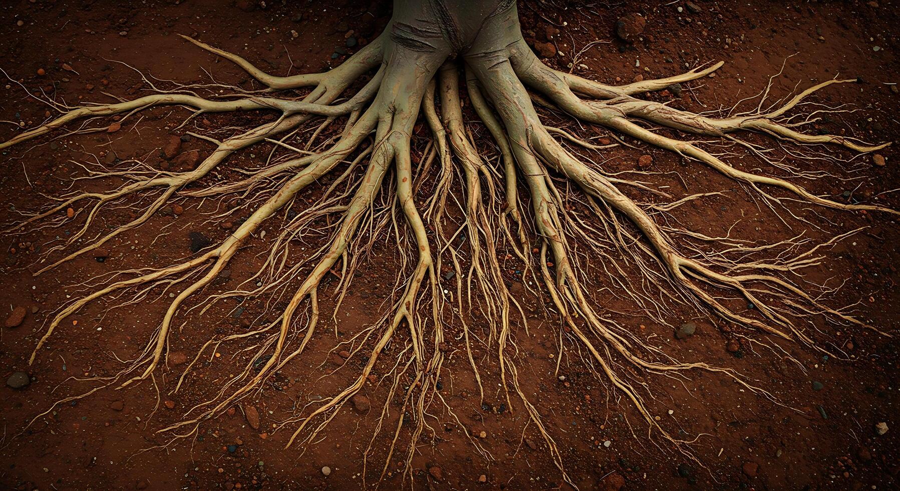 A close up of a tree with roots photo
