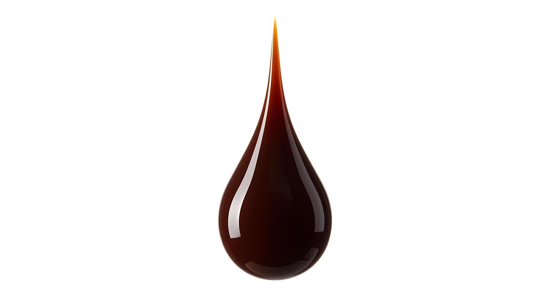 A drop of liquid with a dark brown liquid photo