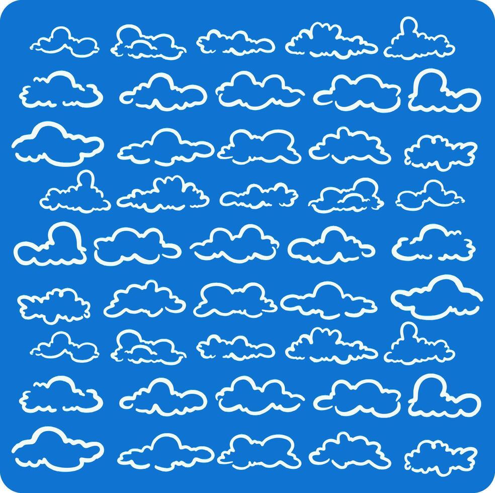 Doodle Cloud Collection vector