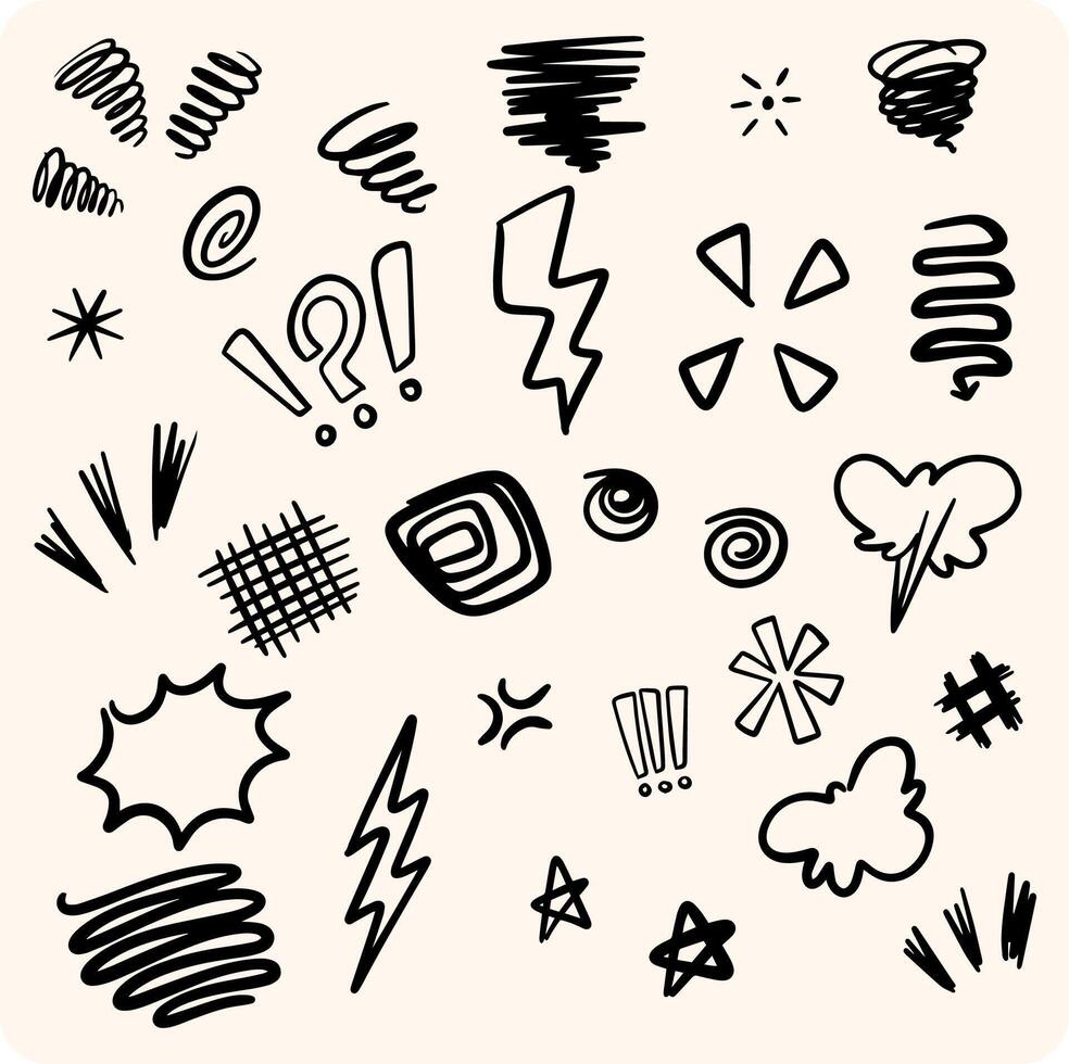 Hand Drawn Concept Design Elements with background cream vector