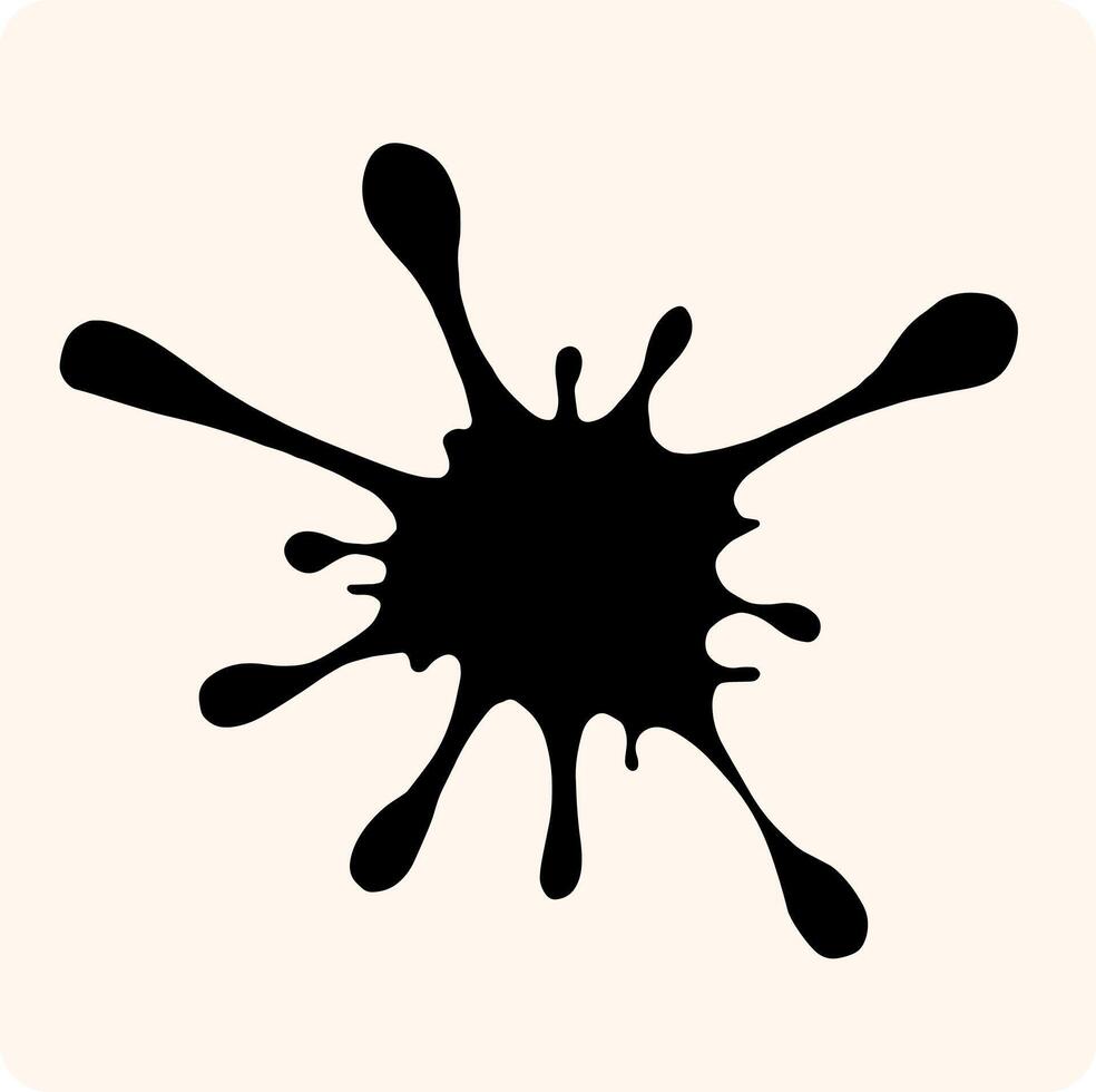 Black Ink Splash Illustration with background cream vector