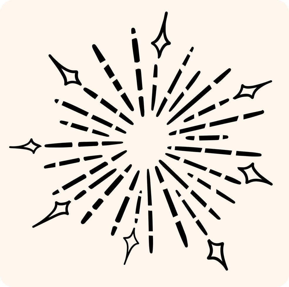 Sparkle Burst Illustration with background cream vector