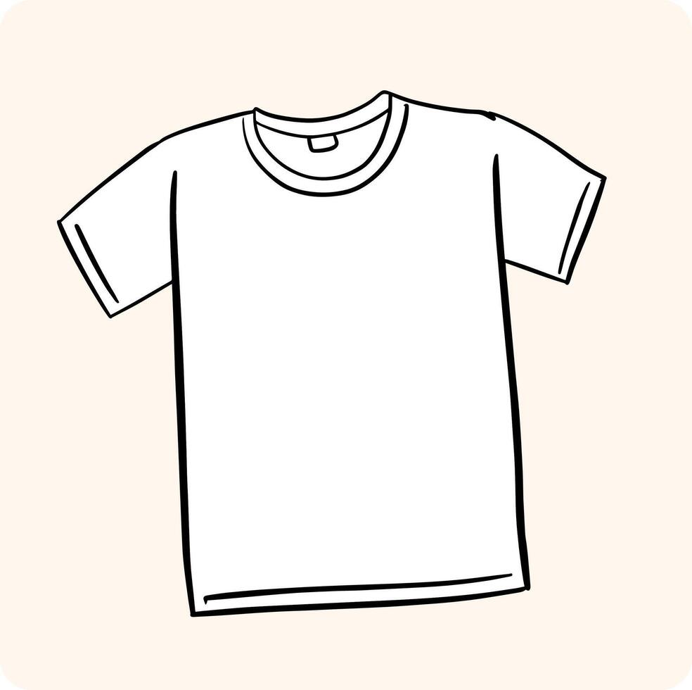 Plain T-Shirt Sketch with background cream vector